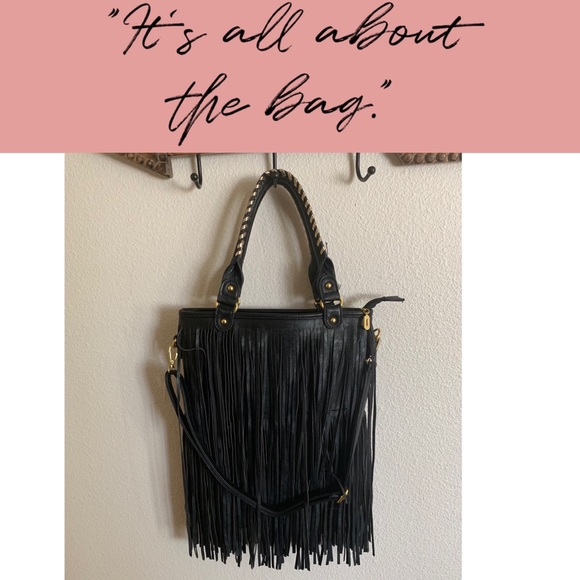 Nug Handbags - NuG black fringe handbag